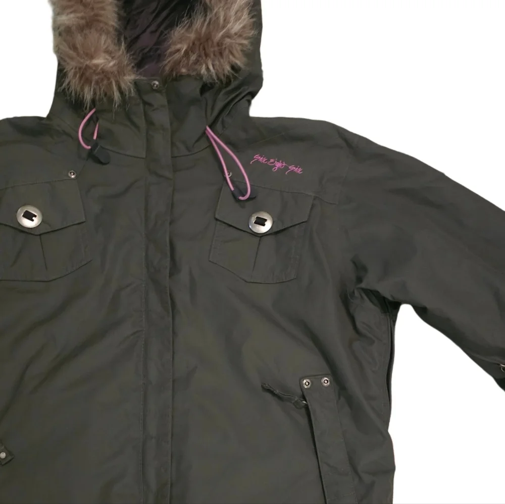 686 Six Eight Six Green and Pink Ski Snowboard Jacket - Medium - Picture 5 of 10
